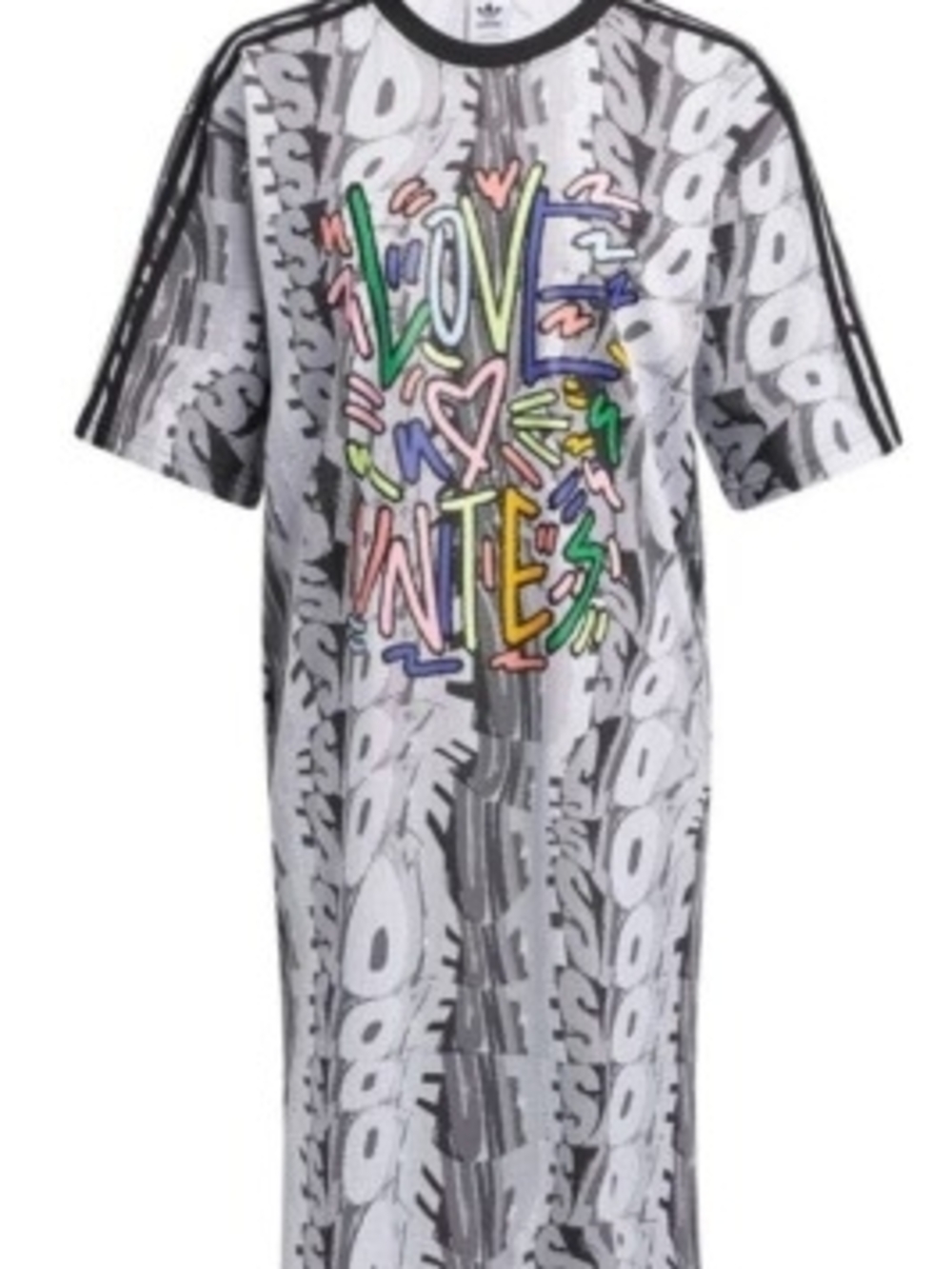 2x Adidas Originals "Love Unites" Doodle Print T-shirt dress